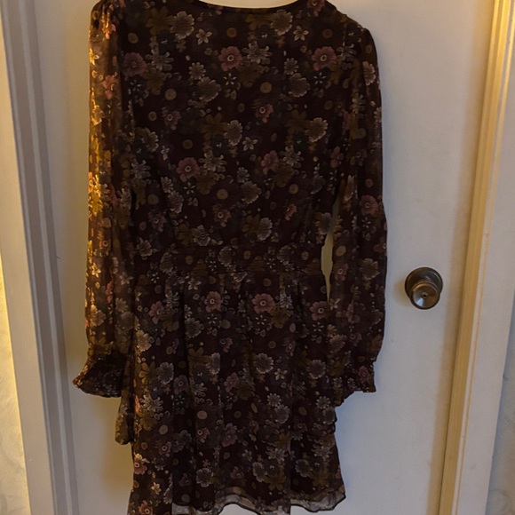 Dex Brown Floral Long Sleeve Dress - Picture 7 of 7
